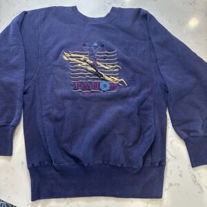 VTG 1990s Champion TAHOE Skiing Reverse Weave Sweatshirt Heavyweight Cotton SM